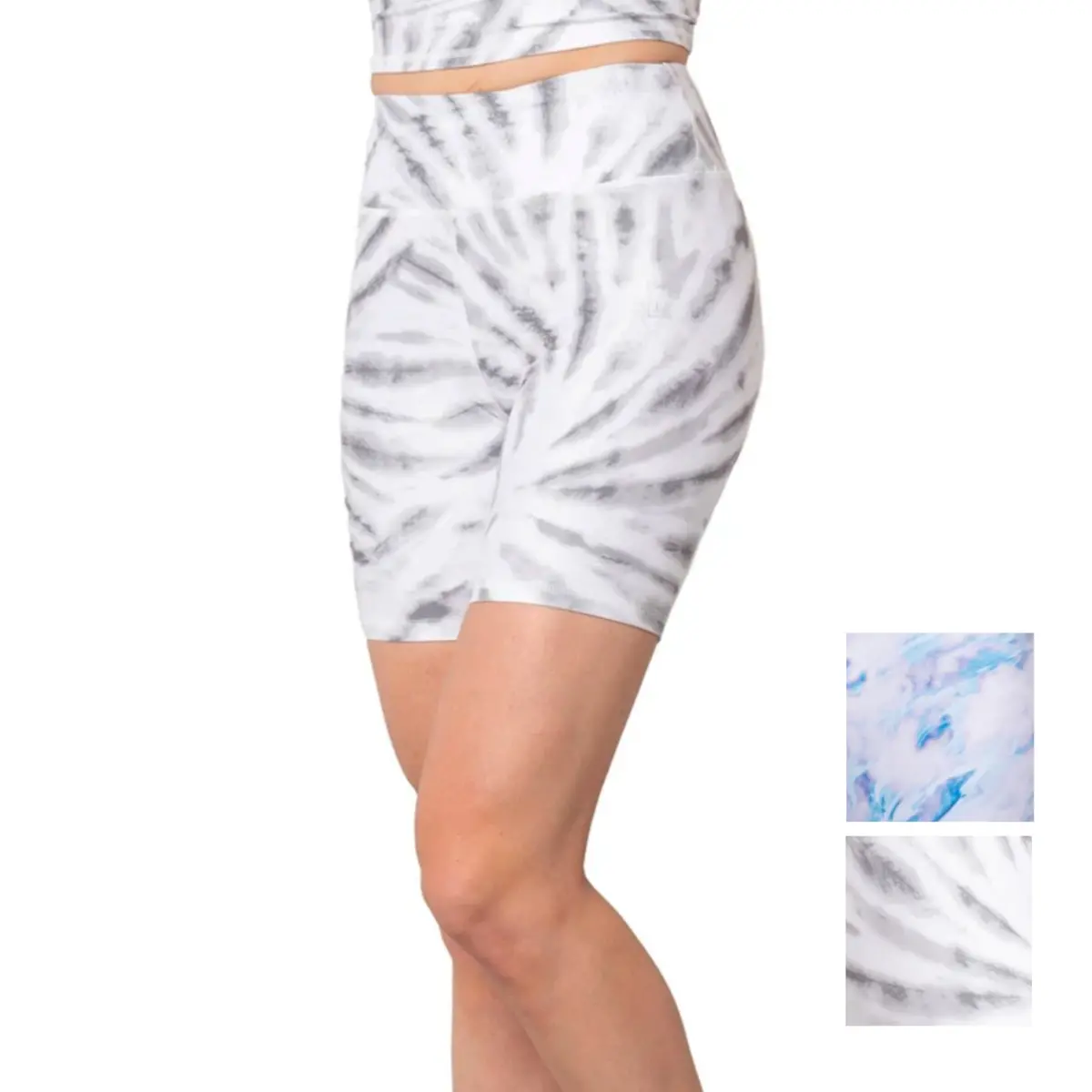 Kyodan Women's High Rise Moisture Wicking Soft Brushed Surface Printed Active Biker Shorts 1