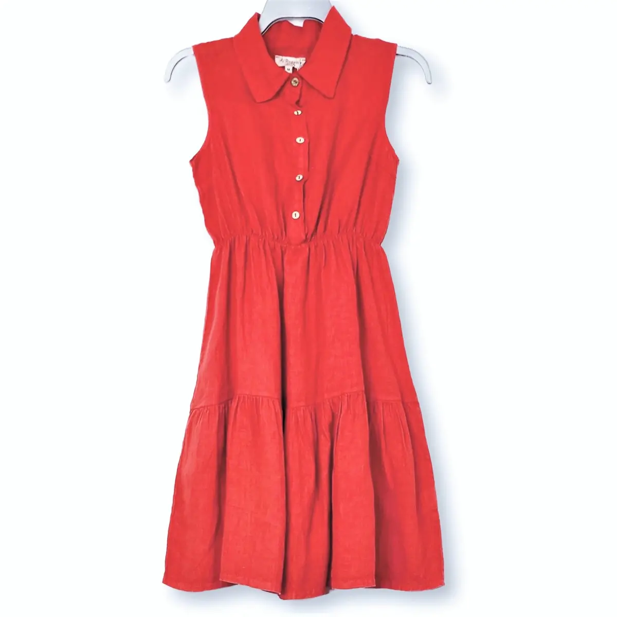 Le Ragazze Women's 100% Linen Tiered Made In Italy Mini Dress 3
