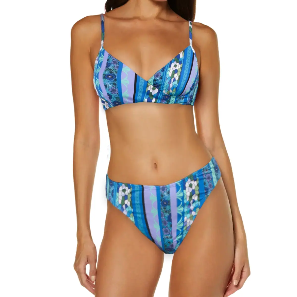 Lucky Brand Floral Print Swim Bikini Top And Bottom Collection 1