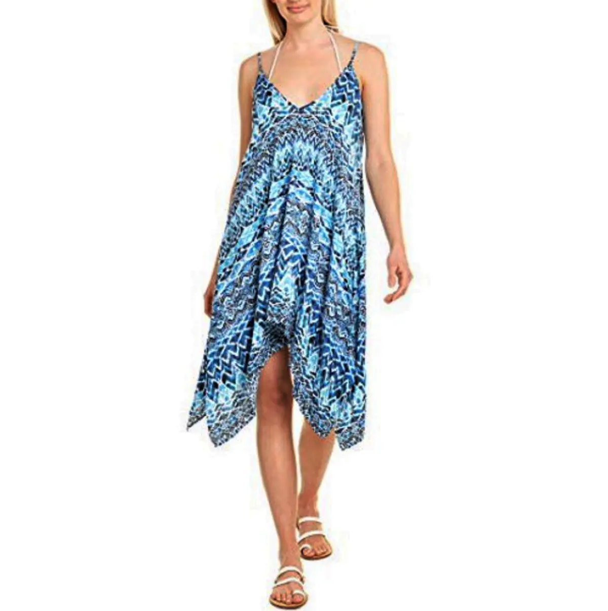 La Blanca Women's Blue Oasis Beach Cover-Up Midi Dress 1