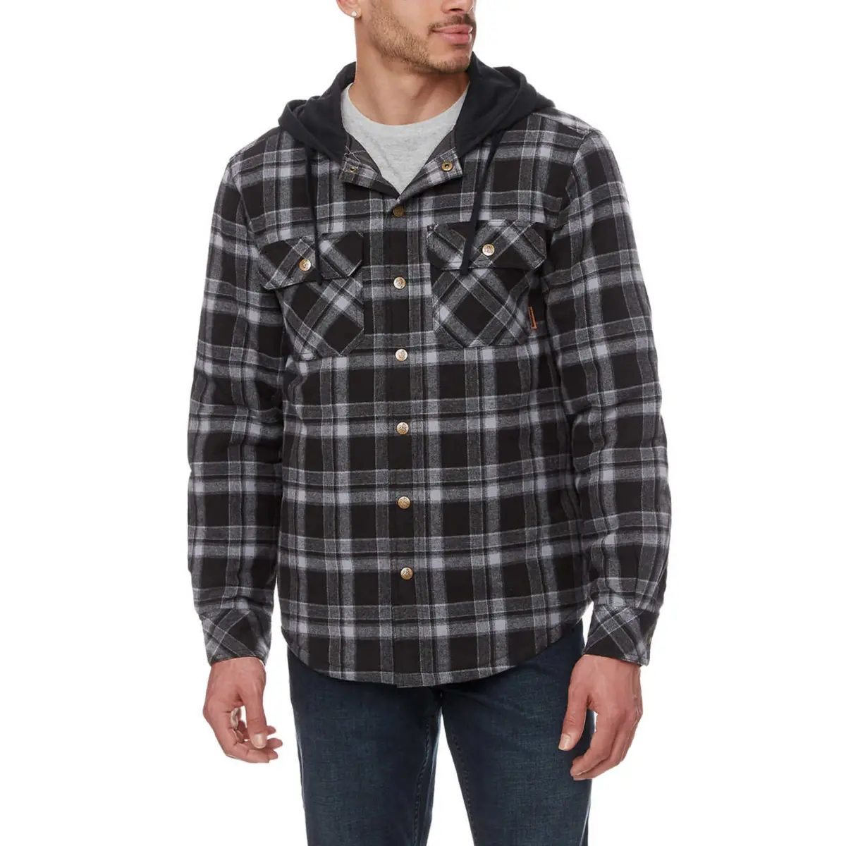 Legendary Outfitters Men’S Plaid Insulated Casual Hooded Shirt Jacket 1
