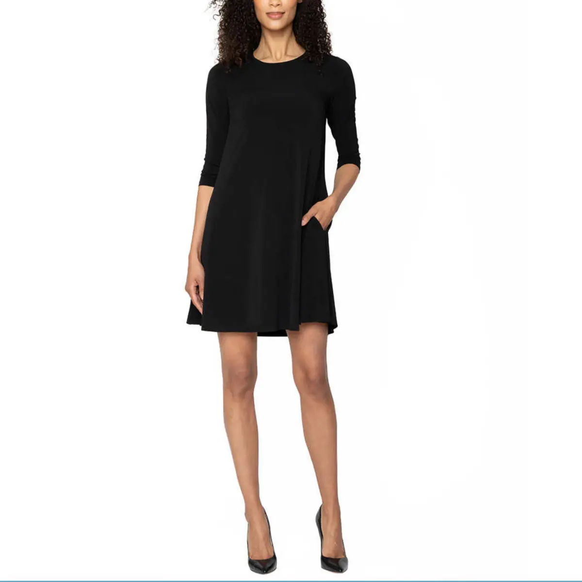 Leota Women's Quarter Sleeve Wrinkle Free Flowy Mini Dress 1