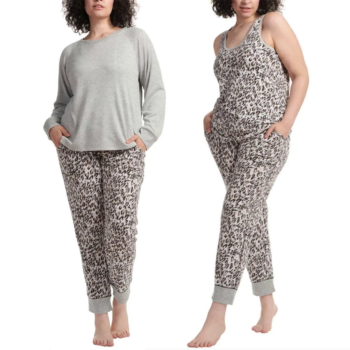 Karen Neuburger Women's 3-Piece Leopard Print Soft Pajama Lounge Set 1