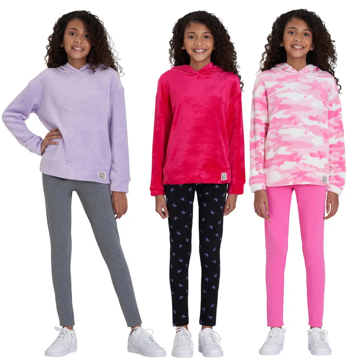 Lucky Brand Girl's Youth 2-Piece Plush Velour Hoodie & Leggings Set 1