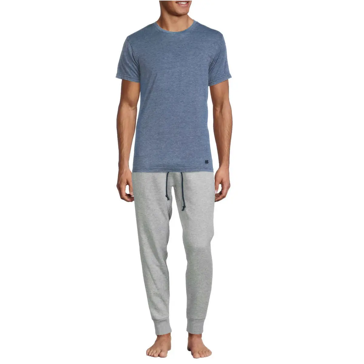 Lucky Brand Men’S 2-Piece Soft Cotton Blend Pj Tee And Pants Lounge Set 1