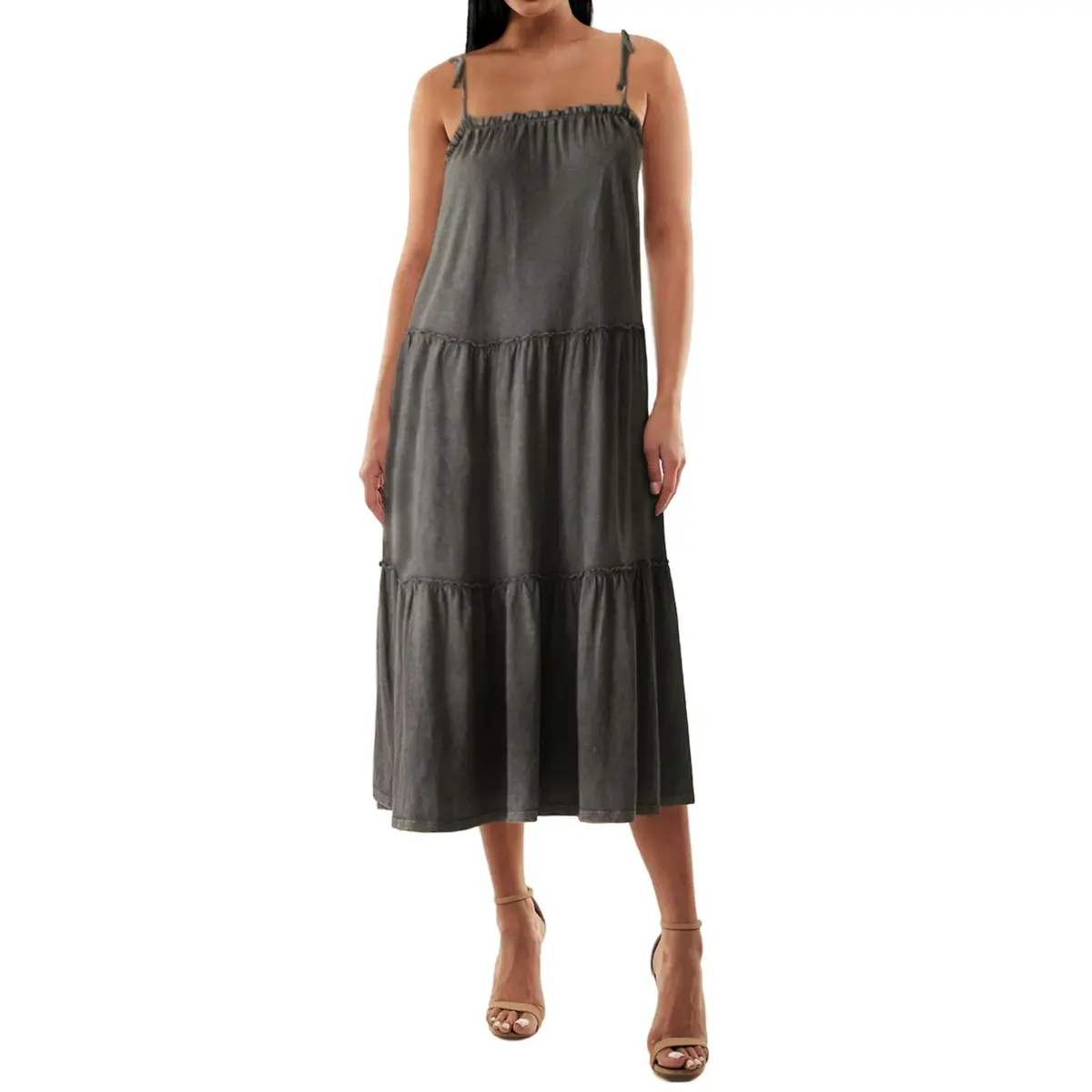 Lucky Brand Women's Tiered Cami Cotton Maxi Dress 1