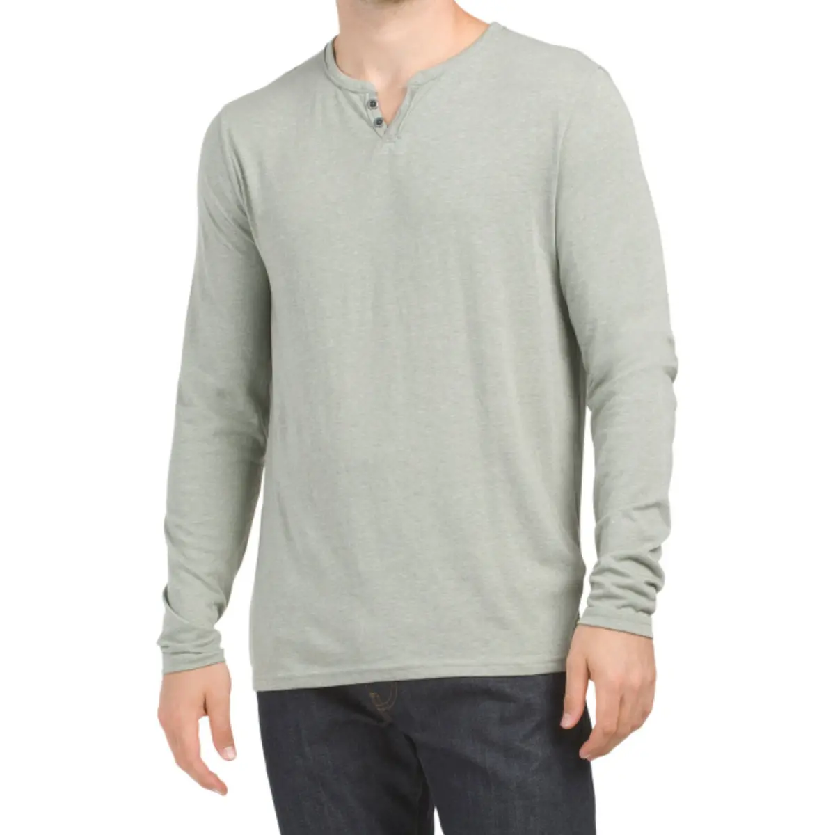 Lucky Brand Men's Venice Burnout 2 Button Long Sleeve Tee Top 1