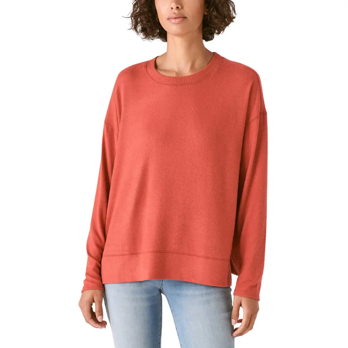 Lucky Brand Women's Super Soft Cloud Jersey Lightweight Sweater Cozy Crewneck Top 1