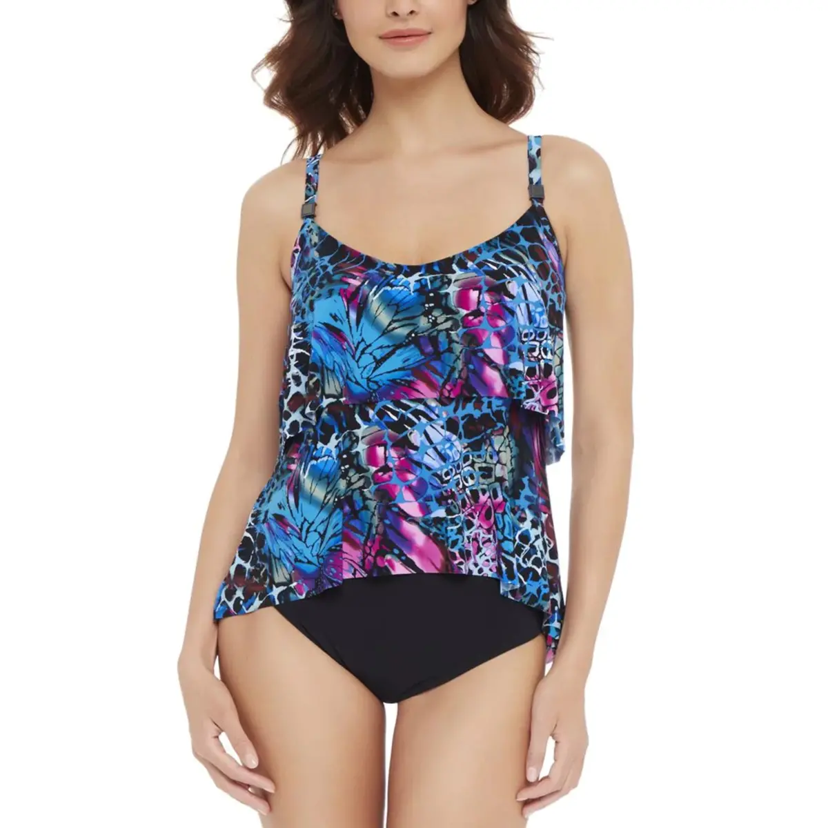 Magicsuit Women's Blue Social Butterfly Grace Swim Tankini Top 1