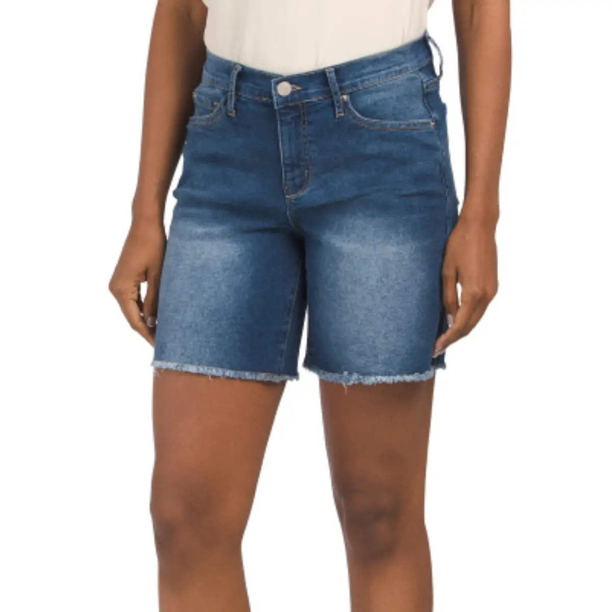 Nanette Lepore Women's Belle High Rise Fringed Hem Denim Shorts 1