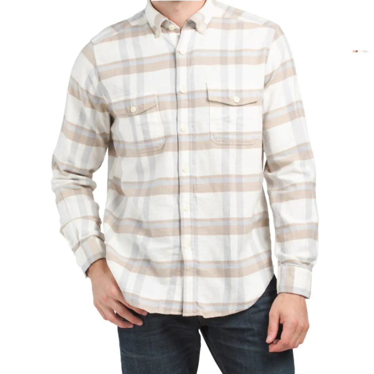 Nautica Men's Classic Collar Checked Soft Brushed Flannel Casual Button Down Shirt 1
