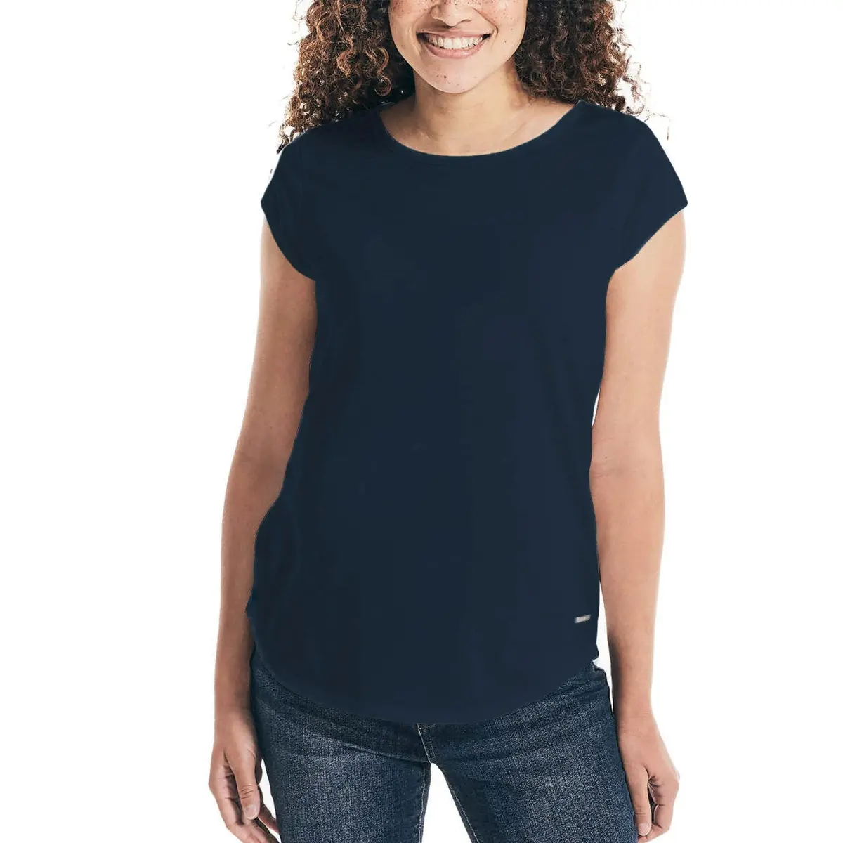 Nautica Women's Keyhole Back Soft Cotton Blend T-Shirt 1