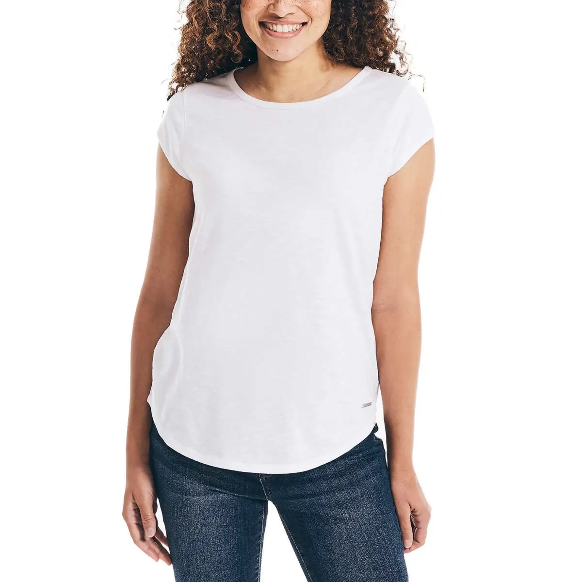Nautica Women's Keyhole Back Soft Cotton Blend T-Shirt 1