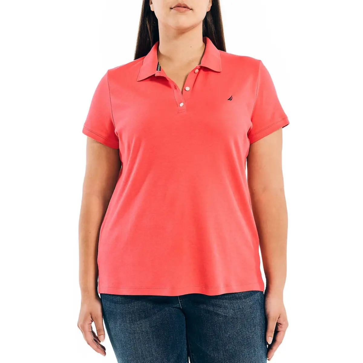 Nautica Women's Lightweight Cotton Short Sleeve Polo Shirt 1