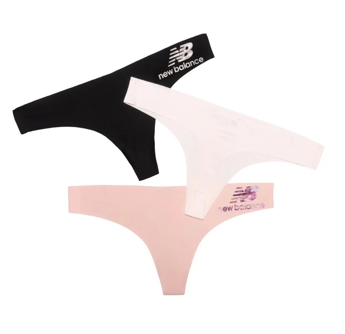 New Balance Women's 3-Pack No-Show Laser-Cut Bonded Thong Panties 1
