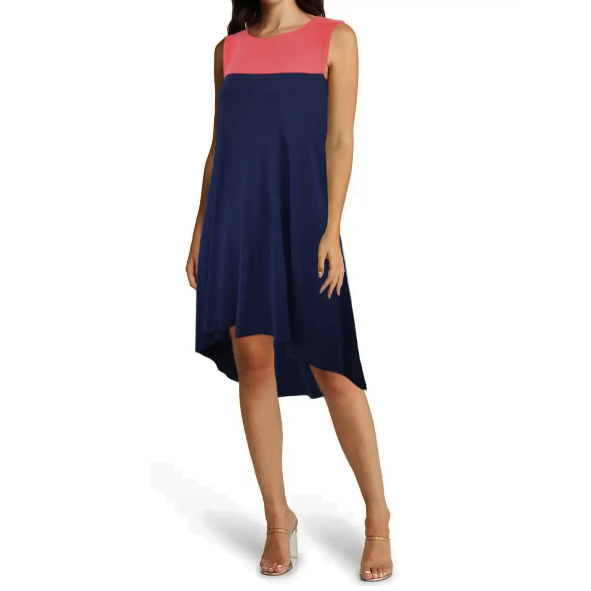 Nik & Nash Soft Jersey Color Block Hi-Low Hem Mini Dress 1