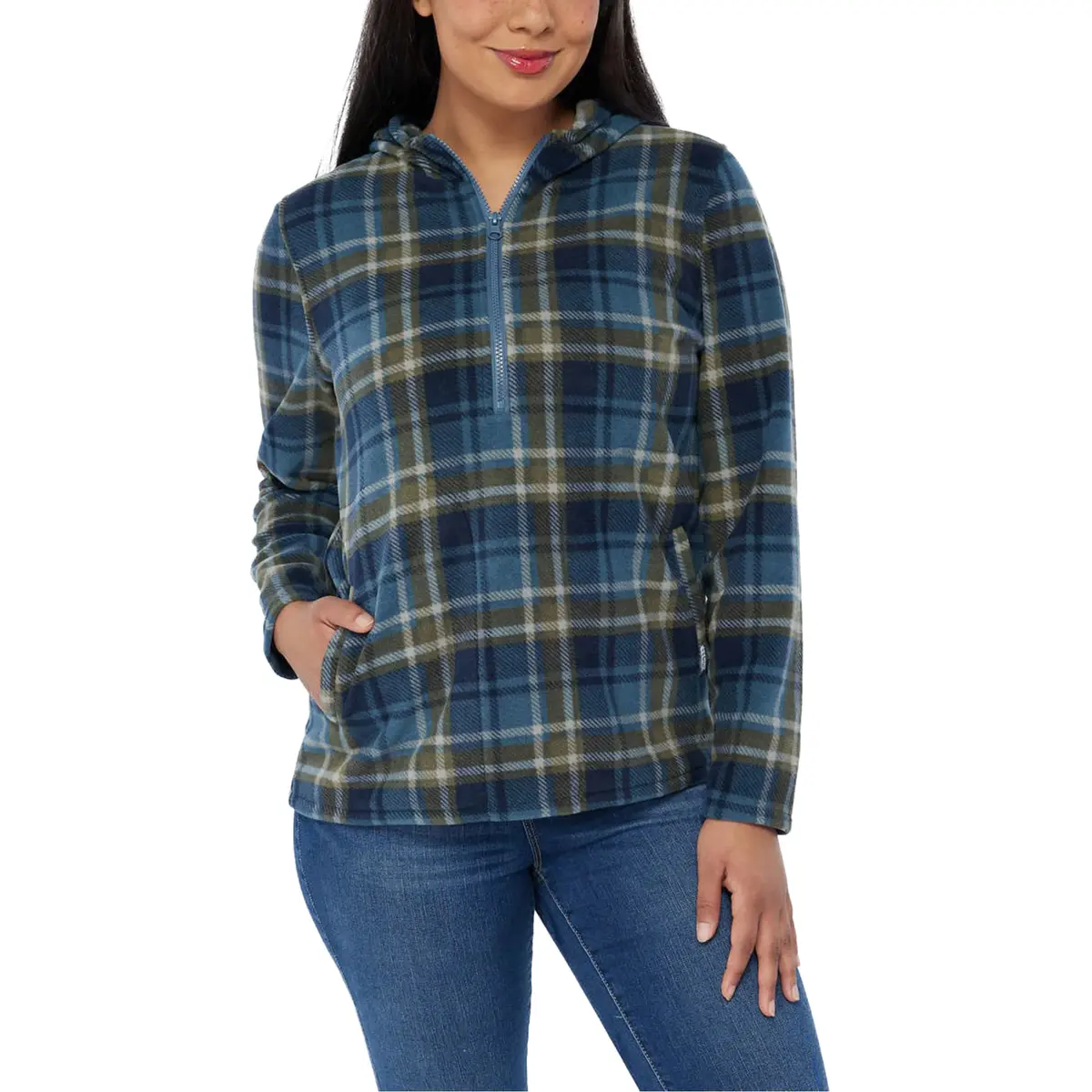 O'neill Women's Half Zip Soft Brushed Fleece Front Pockets Polar Hoodie 1