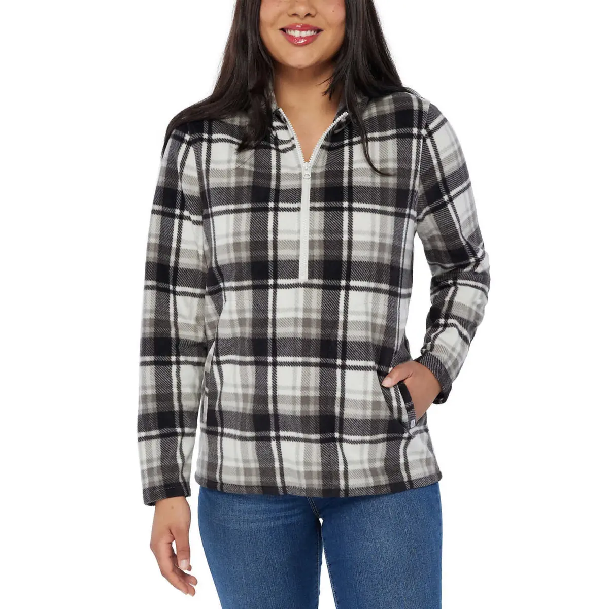 O'neill Women's Half Zip Soft Brushed Fleece Front Pockets Polar Hoodie 1