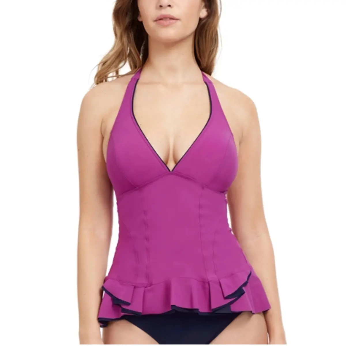 Profile By Gottex Women's Belle Curve V-Neck Halter Swim Tankini Top 1
