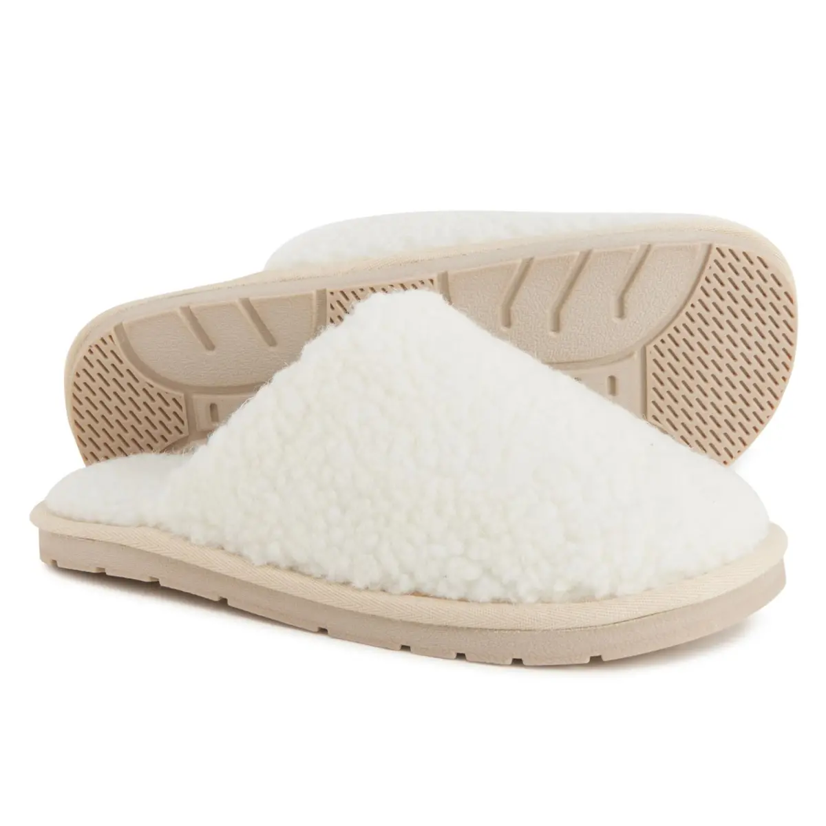 Rj Fuzzies Women's Curly Wool Cozy Scuff Slide-On Slippers 1