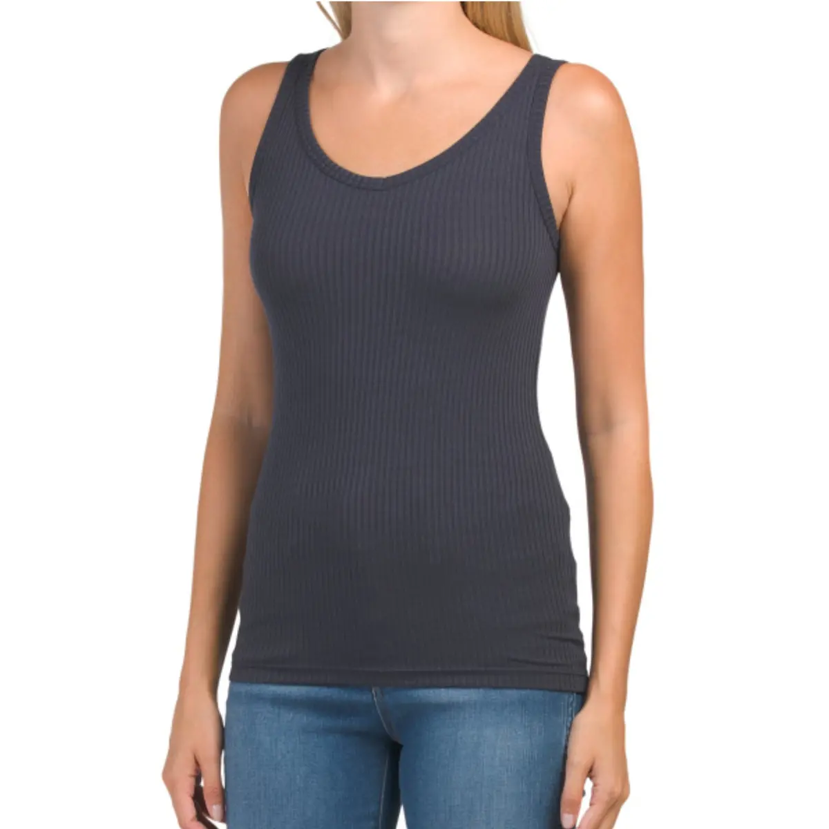 Rachel Zoe V-Neck Ribbed V-Neck Tank Top 1