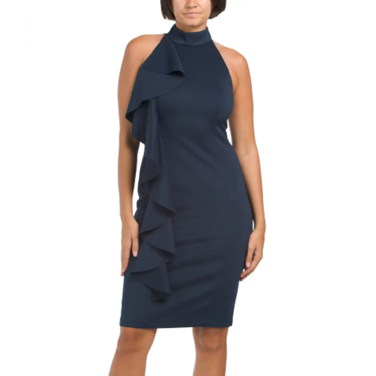 Rachel Zoe Women's Halter Neck Ruffle Midi Dress 1