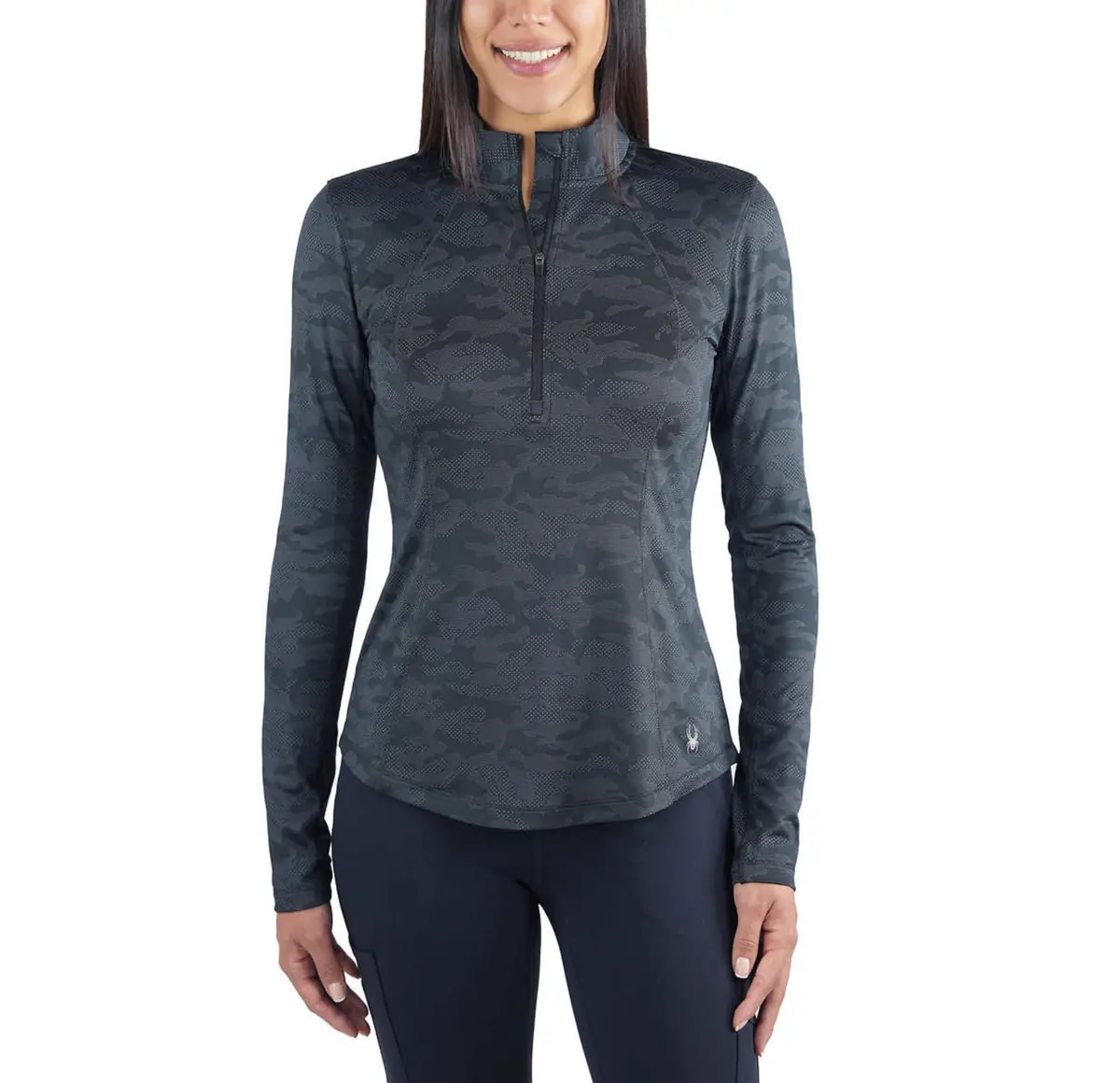 Spyder Women's Tech Soft Moisture Wicking Thumbholes Quarter Zip Active Top 1