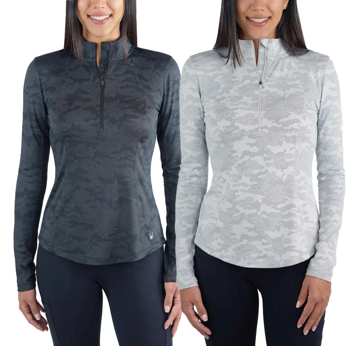 Spyder Women's Tech Soft Moisture Wicking Thumbholes Quarter Zip Active Top 1