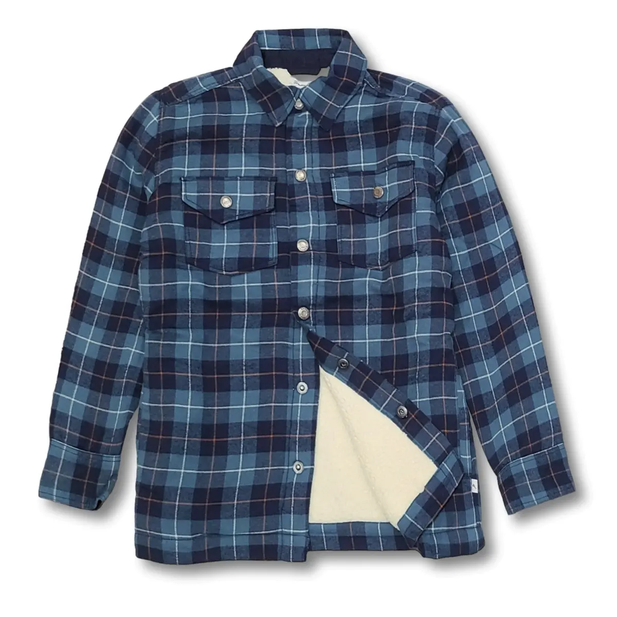Tommy Bahama Boy’S Cozy Sherpa Lined Plaid Flannel Button Down Shirt Jacket 1