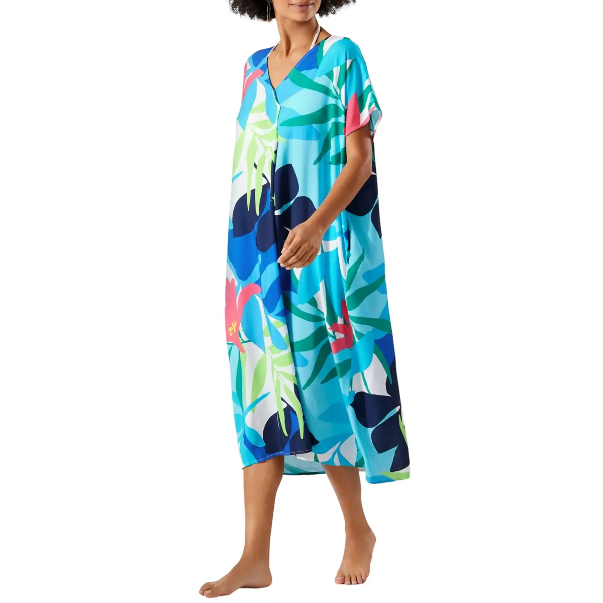 Tommy Bahama Paloma Palms V-Neck Long Caftan Swim Cover-Up 1