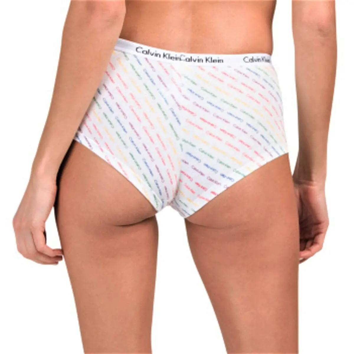 Calvin Klein Women's Rainbow Logo Print Soft Cotton Boyshort Panties 2