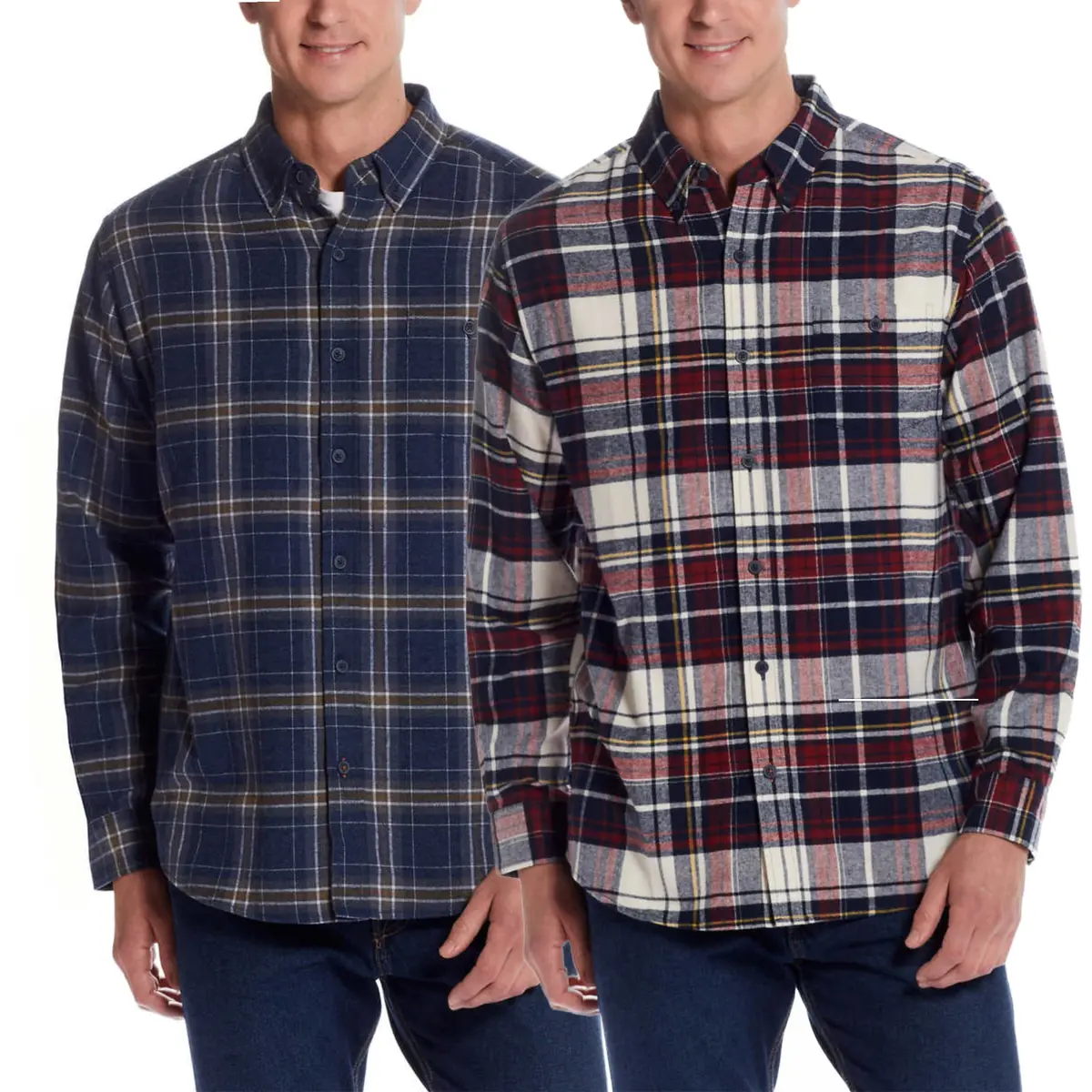 Weatherproof Vintage Men’S Cotton Blend Brushed Flannel Button Down Plaid Shirt 1