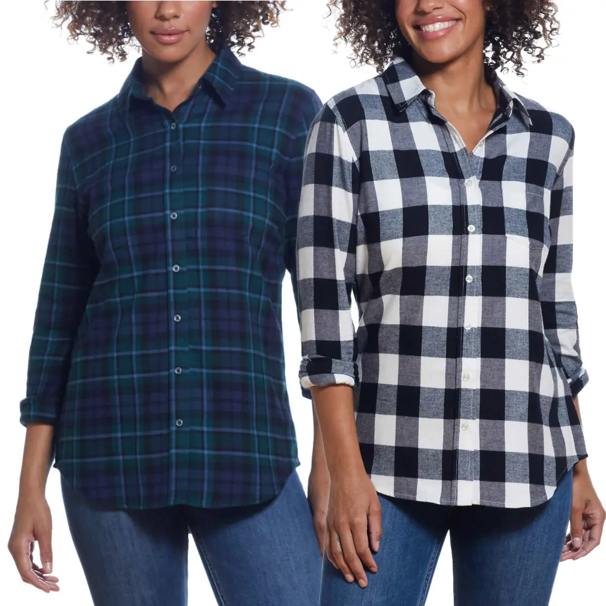Weatherproof Vintage Women's Lightweight Super Soft Flannel Button Fron Shirt 5
