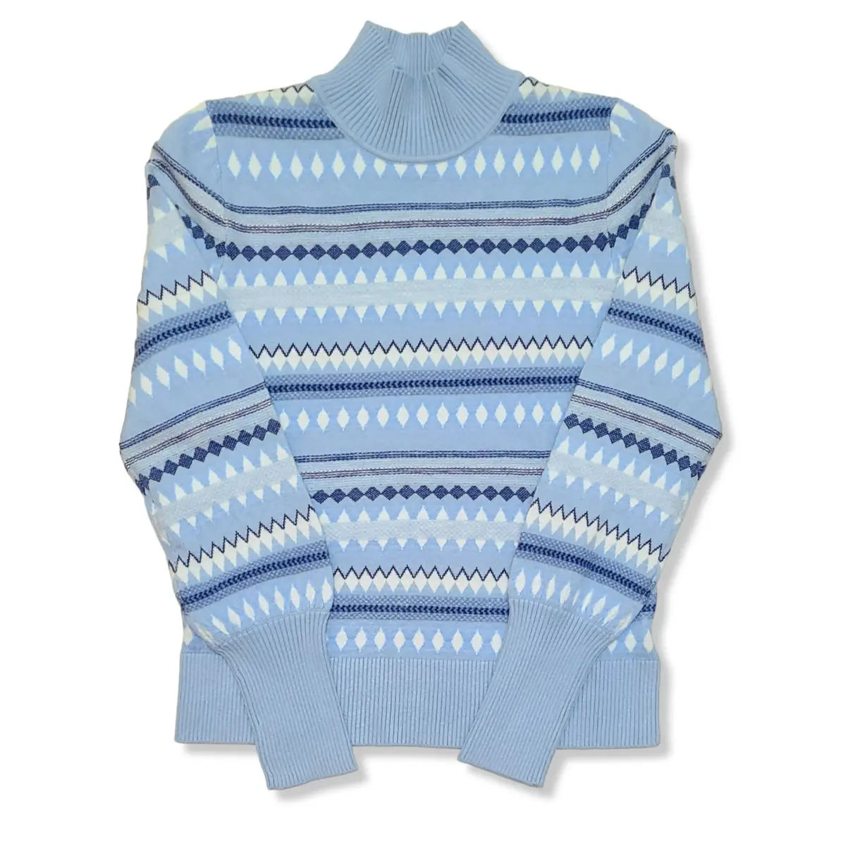 Aspen Women's Super Soft Knit Fair Isle Funnel Neck Sweater 5
