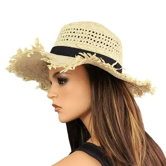 Asos Fringe Edge Woven Straw Beach Sun Hat 1