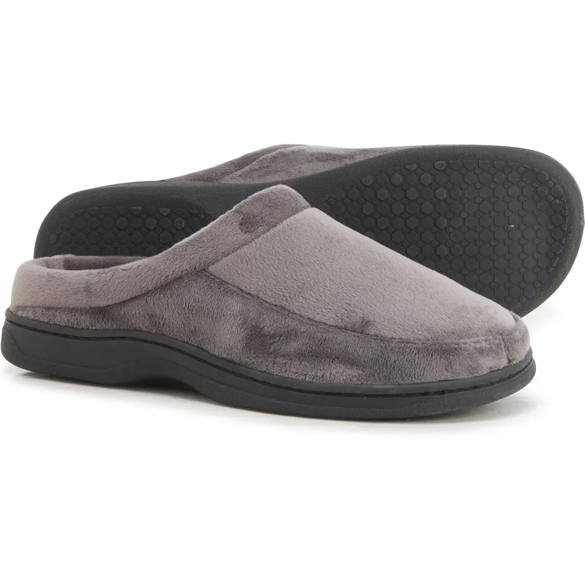 Dearfoams Men's Bradley Indoor Outdoor Velour Moc-Toe Clog Slippers 1