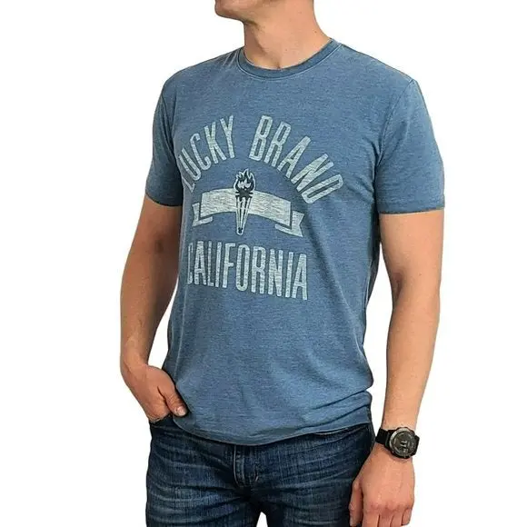 Lucky Brand Men's Logo California Graphic Print Soft Cotton Blend T-Shirt 1