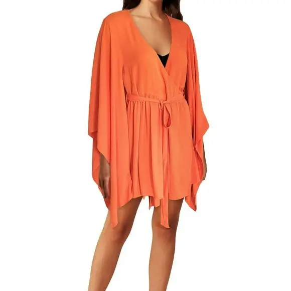 Asos Exaggerated Kimono Sleeve Wrap Belted Beach Swim Cover Up 1