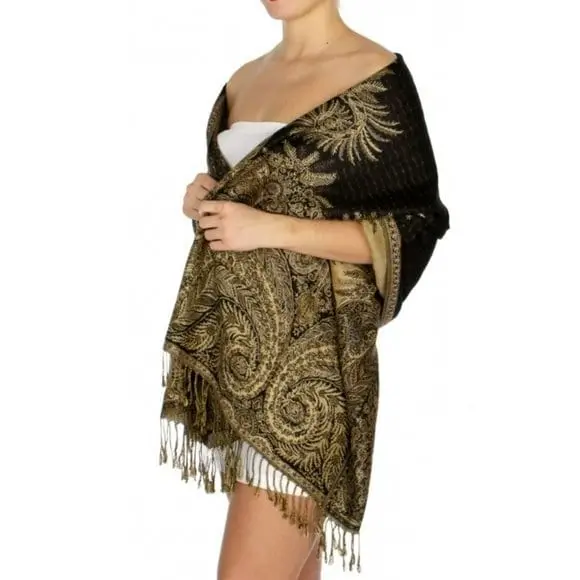 Women's Large Paisley Pashmina Shawl Wrap 1