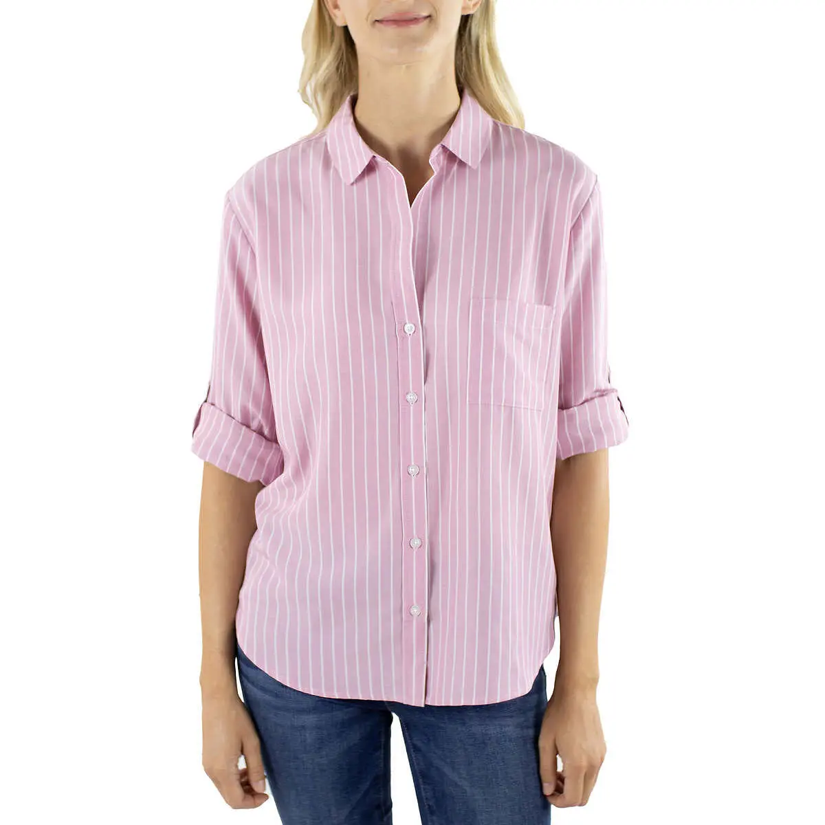Jachs Girlfriend Women's Stripped Long Sleeve Blouse  Button-Up Shirt 1