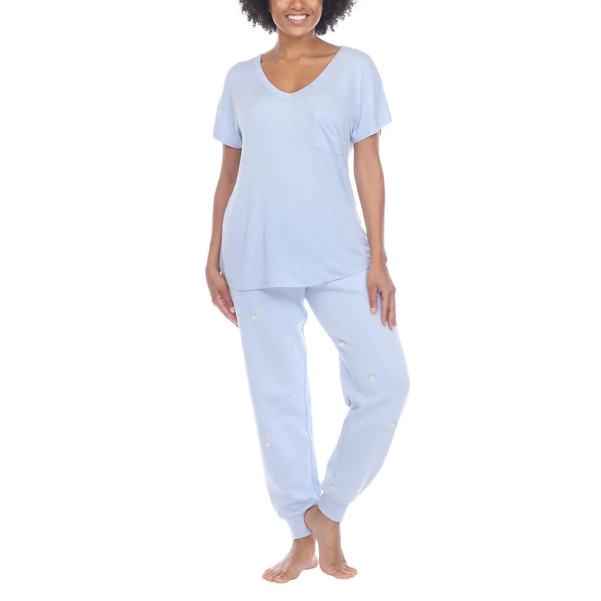 Honeydew Women's 2-Piece Pajama Cotton Blend Embroidered Top And Pants Lounge Set 1