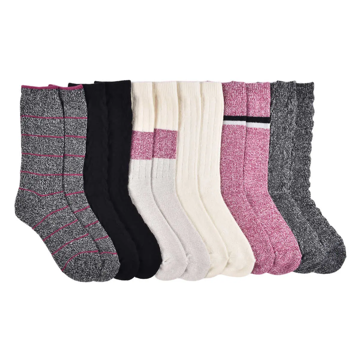 Lucky Brand Women's 6-Pair Shoe Size: 5-10 Super Soft Yarn Cozy Boot Socks 2