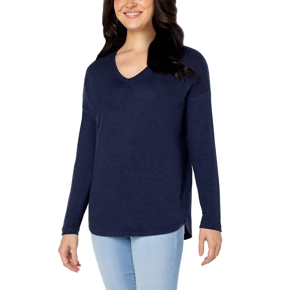 Well Worn Women's Ultra Soft V-Neck Lightweight Knit Sweater Relaxed Fit Top 2