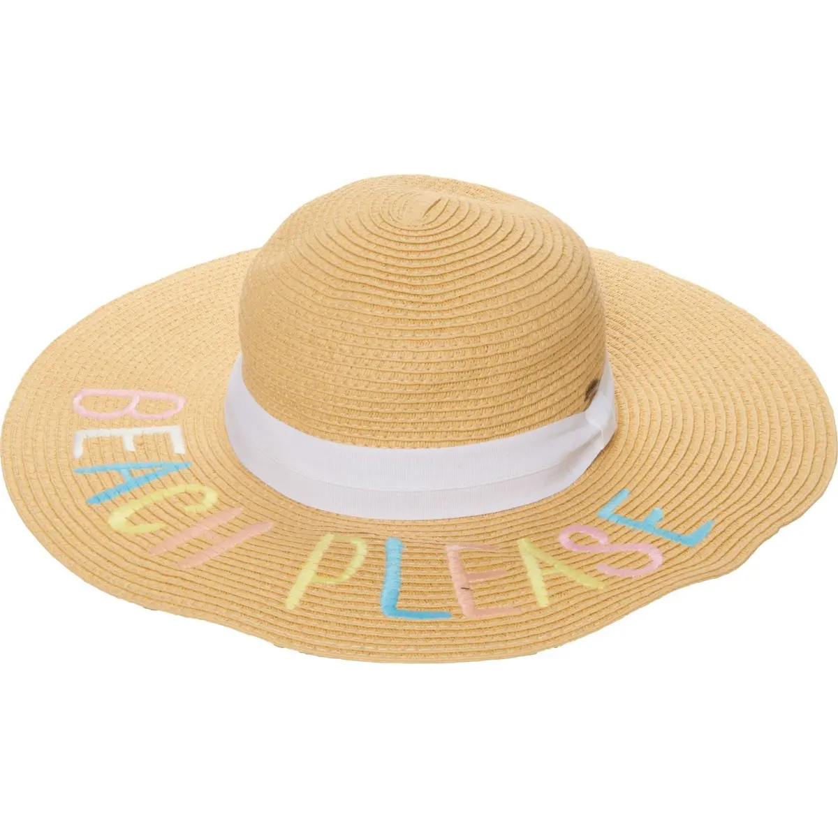 C.C. Women's Beach Please Upf 50+ Wide Brim Paper Straw Hat 1