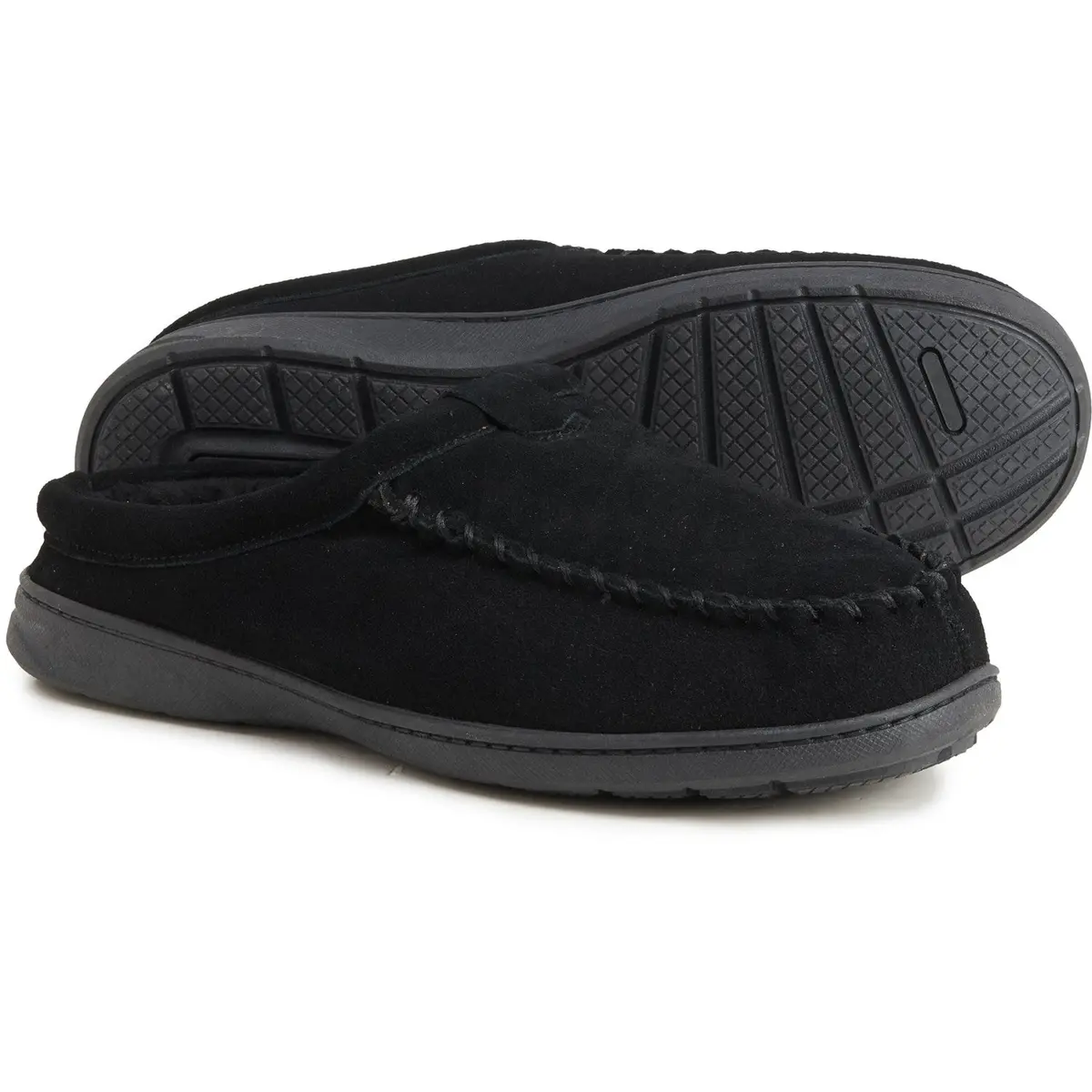 Clarks Men's Suede Faux Fur Lined Scuff Slippers 1